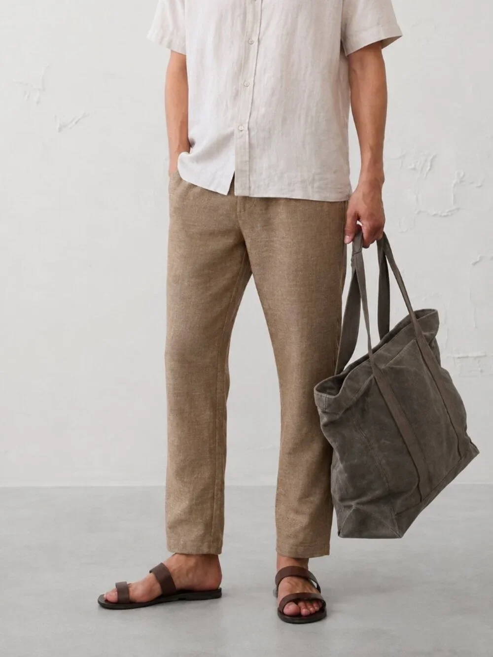 Banana Republic Mason Athletic Tapered Linen Pants 33x25.5